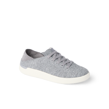 Reef Neptune gray knit shoe facing right with breathable upper and cushioned sole