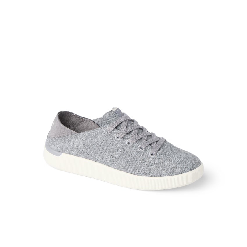 Reef Neptune gray knit shoe facing right with breathable upper and cushioned sole