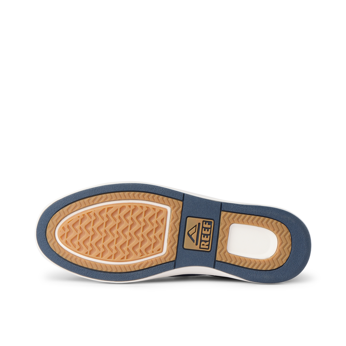 Bottom view of the Laguna shoe showing durable, water-friendly sole with REEF logo, designed for comfort and beach use.
