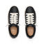 Lay Day Lite black sneakers viewed from above, facing forward, with cushioned footbeds and a comfortable lace up design