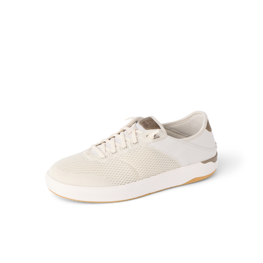 Right-facing white sneaker with mesh upper and cushioned sole, designed for comfort and beach-inspired wear.