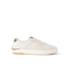 Side view of a lightweight, beige REEF sneaker facing right with breathable mesh and cushioned sole.