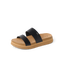 Vista Hi 2 sandal facing left with black vegan straps, cushioned cork footbed, and supportive lightweight platform sole