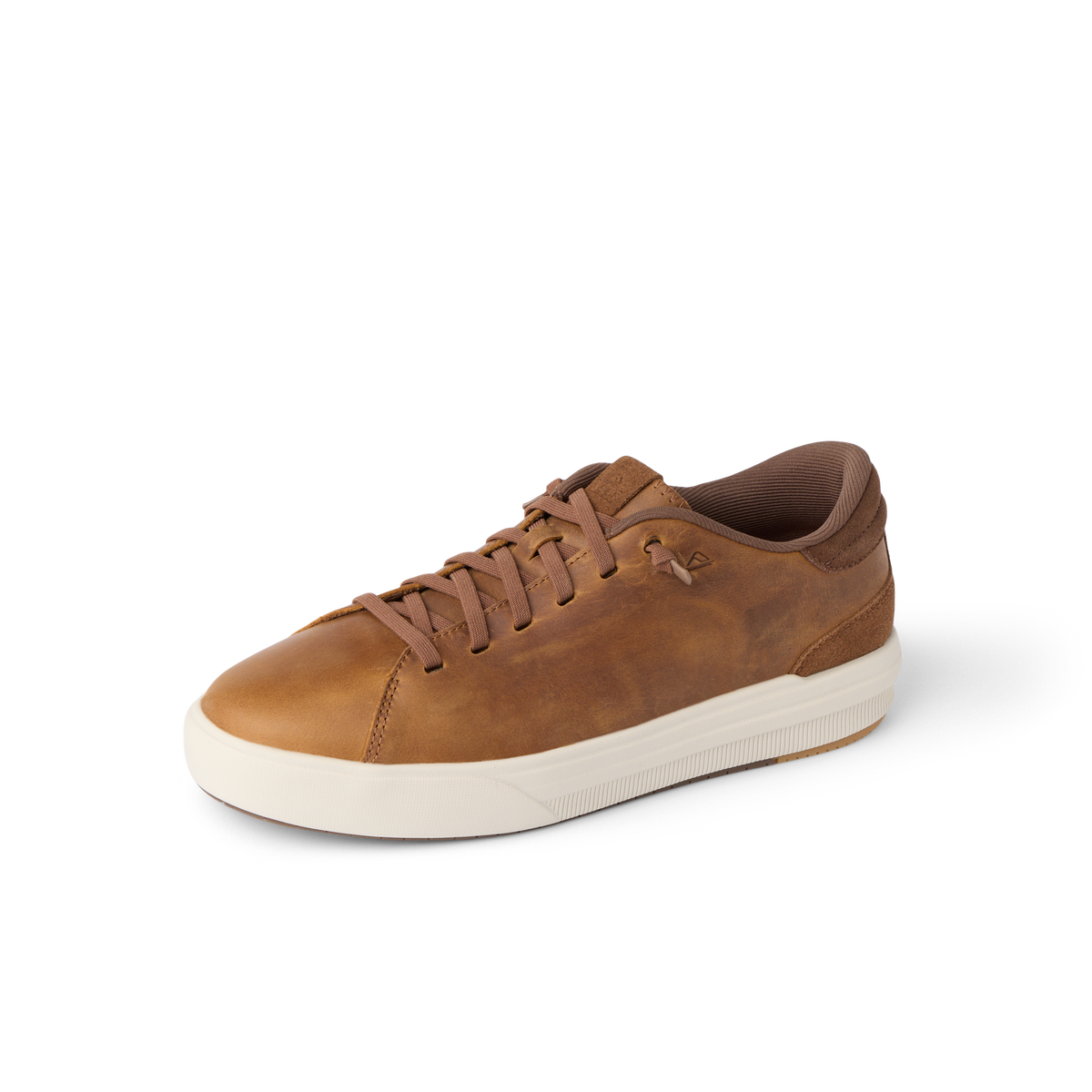 Del Mar Commuter brown leather shoe facing left with cushioned comfort and arch support