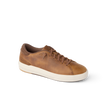 Del Mar Commuter brown leather sneaker facing right with cushioned sole and arch support