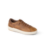 Del Mar Commuter brown leather sneaker facing right with cushioned sole and arch support