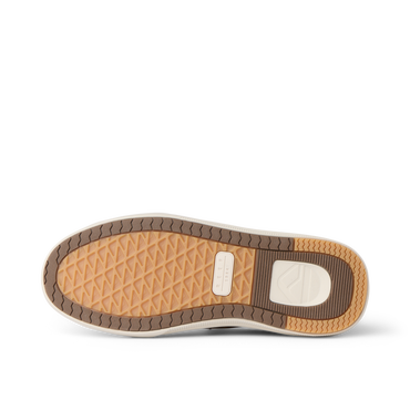 Del Mar Commuter shoe outsole viewed from below, facing left, with durable patterned tread and cushioned heel