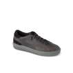 Del Mar Commuter gray leather sneaker facing right with cushioned sole and supportive footbed
