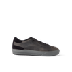 Del Mar Commuter mens leather sneaker facing right with cushioned sole and arch support