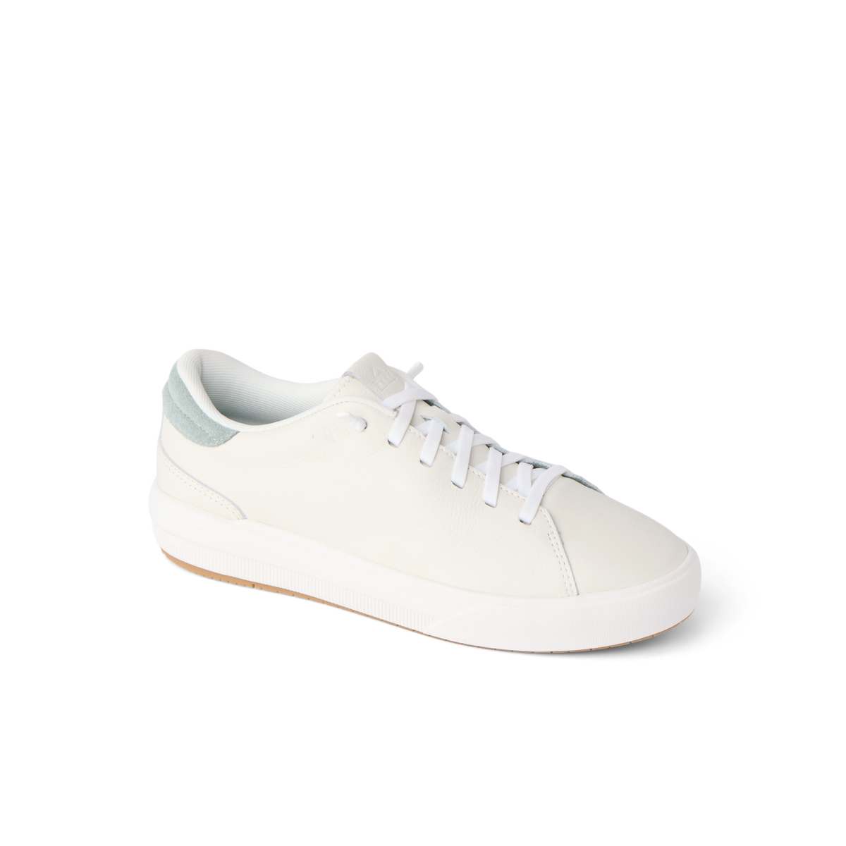 Del Mar Commuter white sneaker facing right with cushioned comfort and arch support
