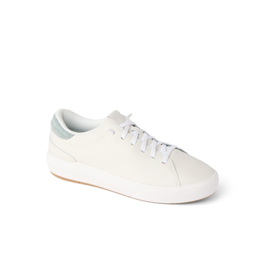 Del Mar Commuter white sneaker facing right with cushioned comfort and arch support