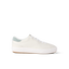 Del Mar Commuter white leather sneaker facing right in side view with cushioned comfort
