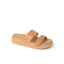 Vista Hi 2 sandal facing left showing natural tan smooth and braided vegan straps with cushioned, lightweight platform sole for comfort