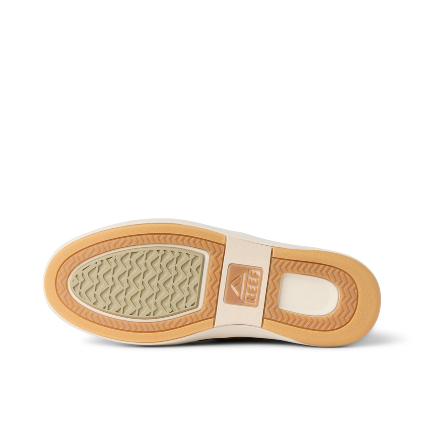 Del Mar Desert shoe outsole facing left, showing tread pattern, cushioning zones, and anatomical arch support