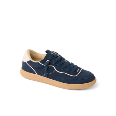 REEF Kickback navy sneaker facing right with anatomical arch support and everyday comfort