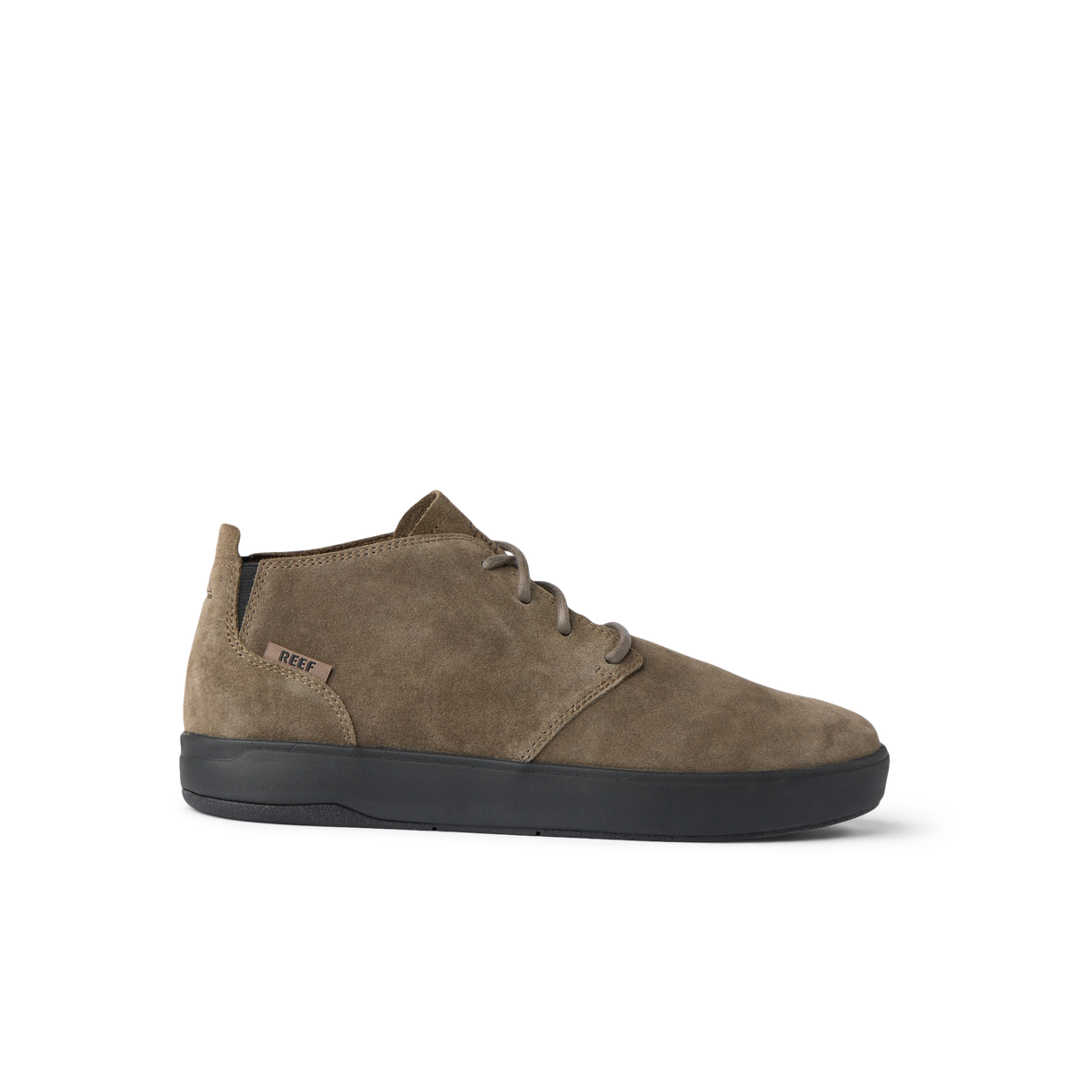 Del Mar Desert brown leather and suede shoe facing right with cushioned comfort and arch support