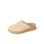 Vista Luxe Mariana clog facing left in warm sand suede with contoured footbed, designed for comfort and all-day wear.