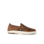 Laguna Slip On brown casual shoe facing right with breathable upper, cushioned sole, and easy fold down heel