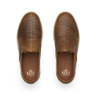 REEF Laguna Slip On shoes viewed from above, toes facing upward, showing woven brown uppers and cushioned footbeds