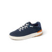 Shoreline Del Mar navy sneaker facing left with cushioned support and elastic laces for everyday comfort
