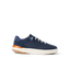 Shoreline Del Mar navy sneaker facing right with cushioned sole and elastic laces