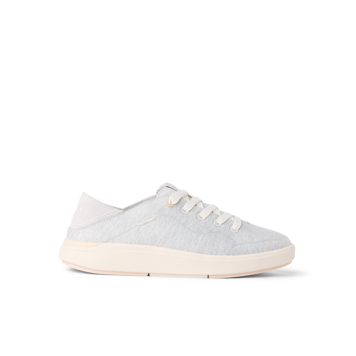 Neptune 2 light gray lace up sneaker facing right with cushioned sole and arch support