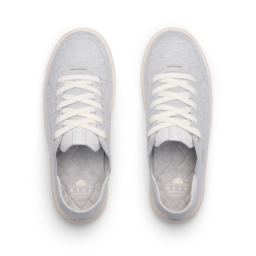 Neptune 2 white sneakers viewed from above facing forward with cushioned comfort and arch support