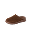 Vista Luxe Mariana brown suede clog facing left with comfort focused cushioning and supportive sole