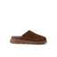 Vista Luxe Mariana brown suede clog facing right with cushioned sole and arch support