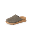 Vista Luxe Mariana suede clog facing left with open heel and cushioned sole for everyday comfort