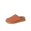 Vista Luxe Mariana brown suede clog facing left with cushioned footbed and arch support