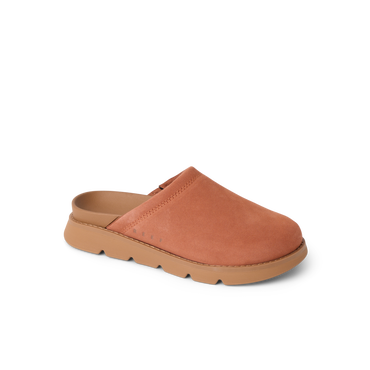 Vista Luxe Mariana suede clog facing right with cushioned footbed and arch support