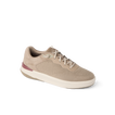 Shoreline Del Mar beige sneaker facing right with cushioned support and elastic laces for everyday comfort