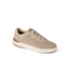 Shoreline Del Mar beige sneaker facing right with cushioned support and elastic laces for everyday comfort