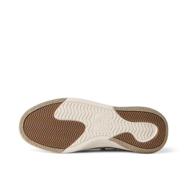 Shoreline Del Mar sneaker outsole facing upward with toe pointing left and cushioned tread for everyday comfort