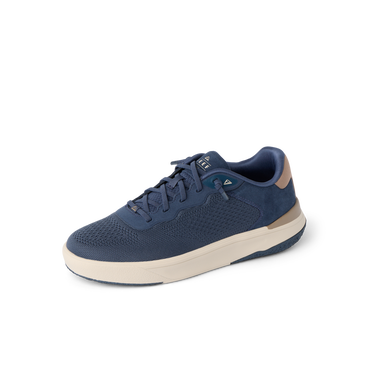 Shoreline Del Mar navy sneaker facing left with cushioned support and comfort for everyday wear