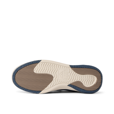 Shoreline Del Mar sneaker outsole viewed from below, facing left, with cushioned tread and anatomical arch support