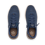 Shoreline Del Mar navy sneakers shown from above with toes facing upward, cushioned support and elastic laces
