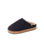 Eventide Slipper in black, shown facing left from the side with a closed toe and open heel