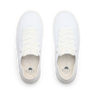 Neptune 2 white sneakers viewed from above with toes facing upward cushioned footbeds and arch support
