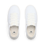 Neptune 2 white sneakers viewed from above with toes facing upward cushioned footbeds and arch support