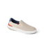 Del Mar Slip On beige slip on sneaker facing right with cushioned sole and arch support