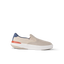 Del Mar Slip On beige sneaker facing right with cushioned sole and arch support