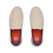 Del Mar Slip On shoes viewed from above with toes facing upward, cushioned footbeds and supportive arch design