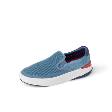 Del Mar Slip On blue slip on sneaker facing left with lightweight cushioning and arch support