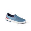 Del Mar Slip On blue slip on sneaker facing right with cushioned footbed and arch support
