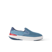 Del Mar Slip On blue slip on sneaker facing right with cushioned sole and arch support