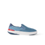 Del Mar Slip On blue slip on sneaker facing right with cushioned sole and arch support