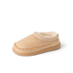 Tan Indie Slipper facing left with plush lining and cushioned lightweight sole