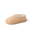 Tan Indie Slipper facing left with plush lining and cushioned lightweight sole